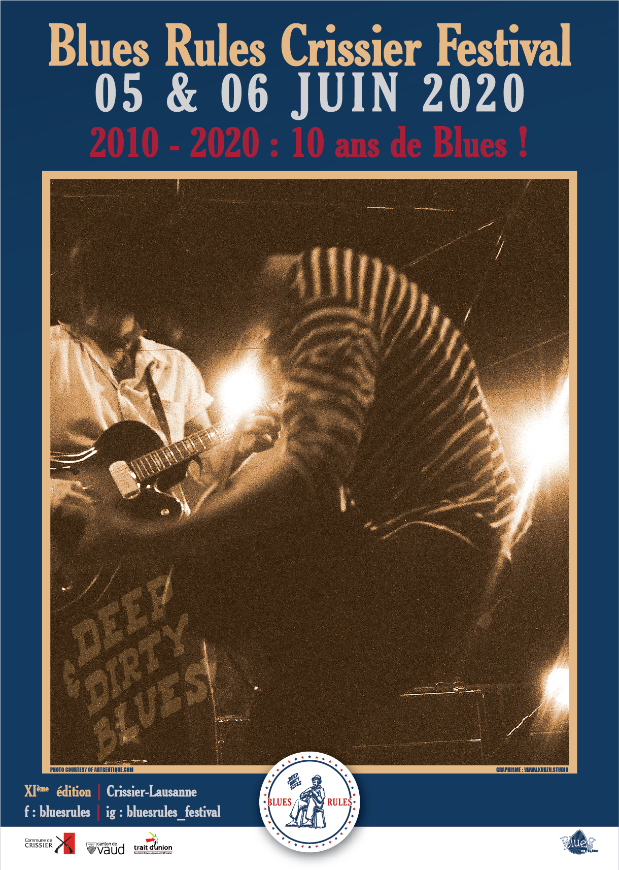 L'affiche du #BRCF2020 Affiche Blues Rules Crissier Festival 2020