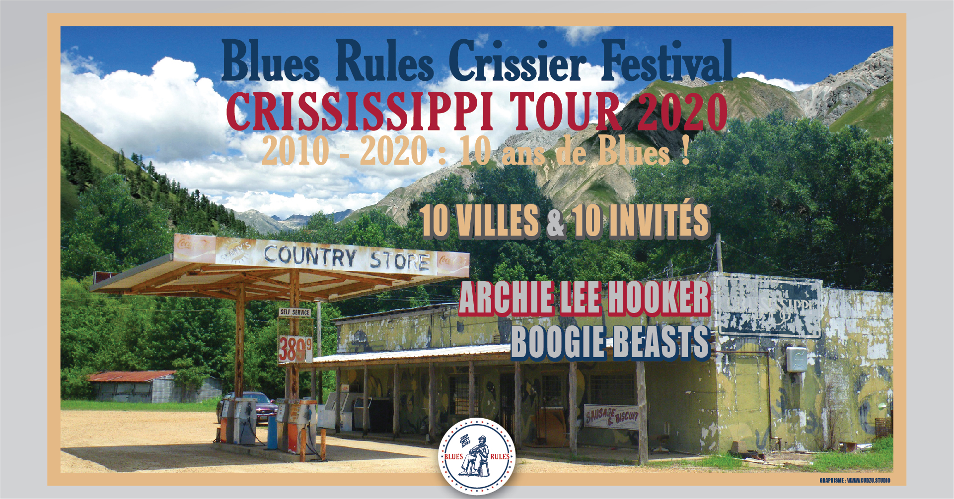 L'affiche du Blues Rules Crississippi Tour 2020 Affiche Blues Rules Crississippi Tour 2020