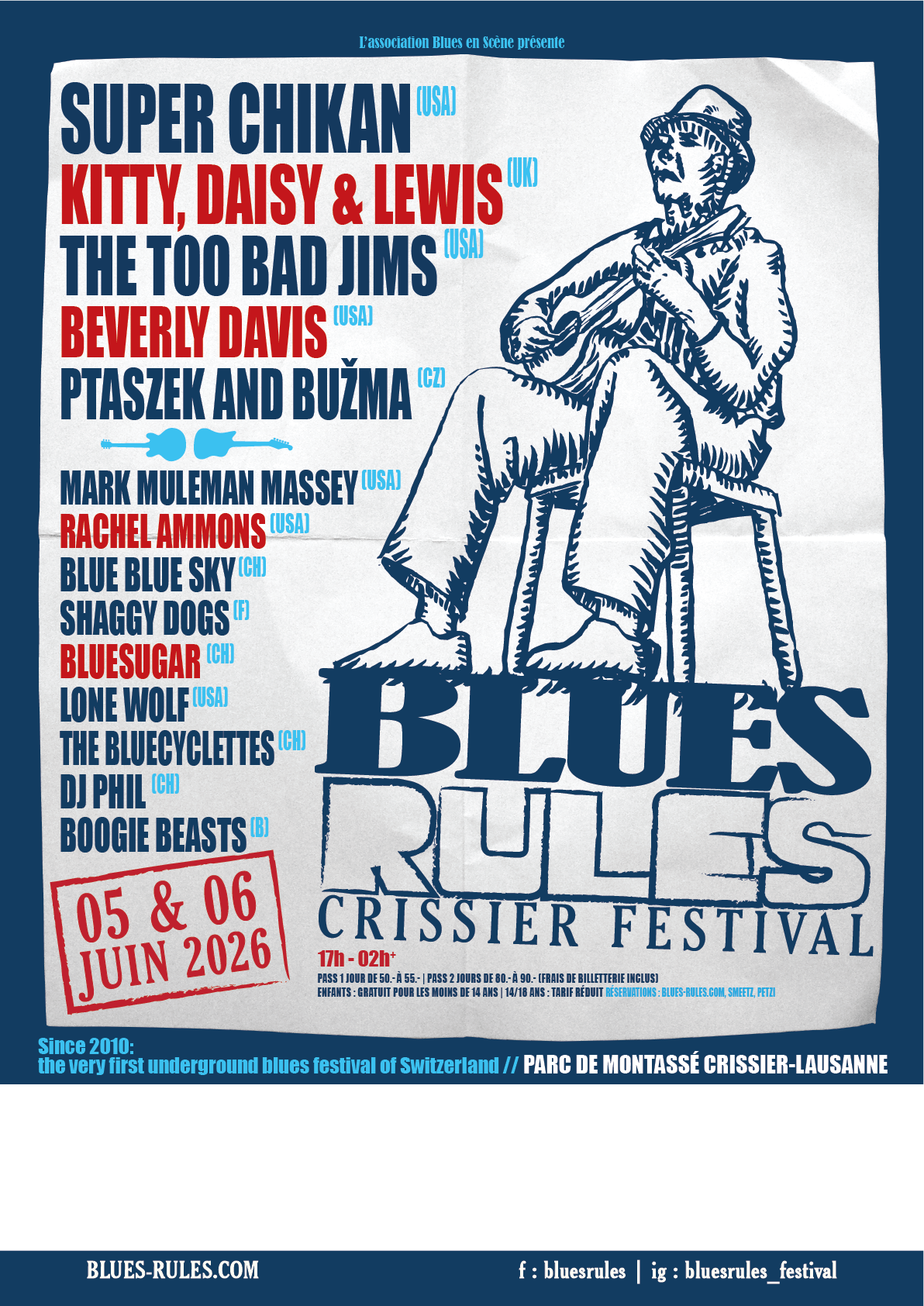 Affiche Blues Rules Crissier Festival 2026 poster