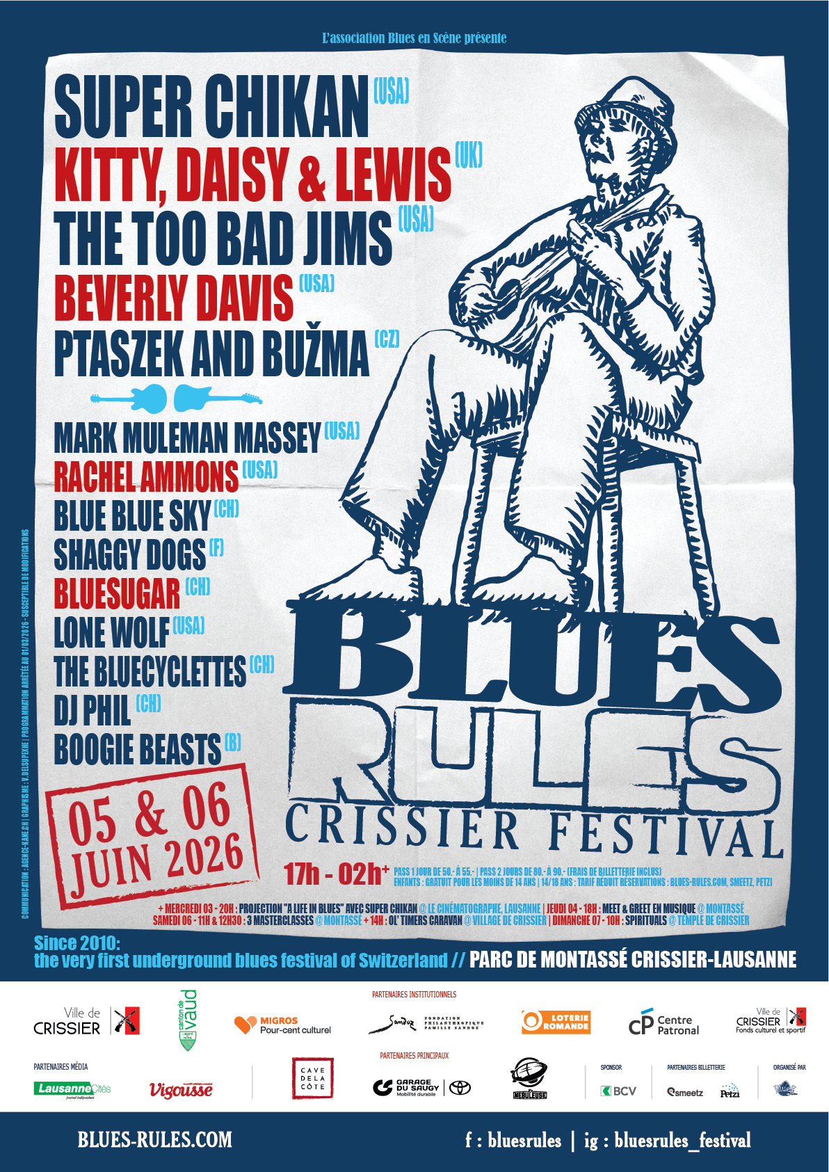 Affiche Blues Rules Crissier Festival 2026 poster